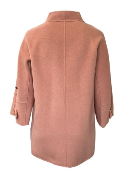 MARINA RINALDI Women's Peach Noa Wool Blend Coat $1,455 NWT