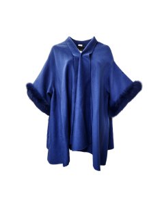 Marina Rinaldi Women's Blue Nobel Open Front Wool Coat Size 20W/29 NWT