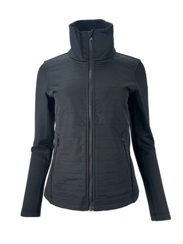 Aether Women's Jet Black Noir Full-Zip Fleece Jacket NWT