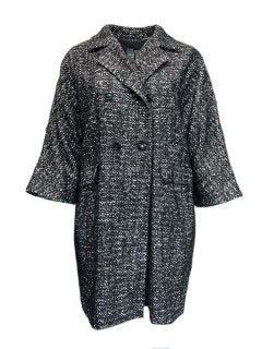 Marina Rinaldi Women's Black Notte Button Closure Coat Size 14W/23 NWT