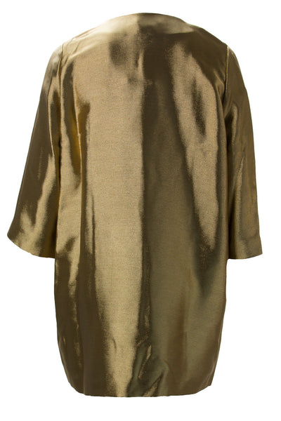 MARINA RINALDI Women's Gold Nouvelle Shortcoat $1240 NWT