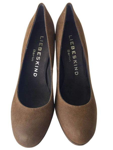 LIEBESKIND Women's Brown Nubuk 4 Inch Heel Pump #LK2011 NWOB
