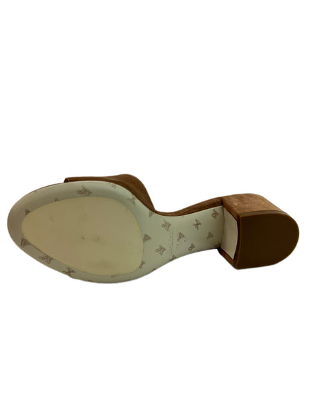 Max Mara Women's Nudo Ampex Suede Block Heel Slide Sandals Size 7 NWB