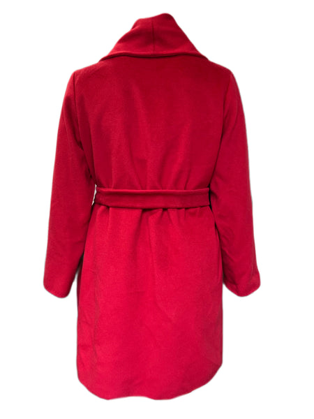 Marina Rinaldi Women's Red Nuoto Button Closure Wool Coat Size 18W/27 NWT