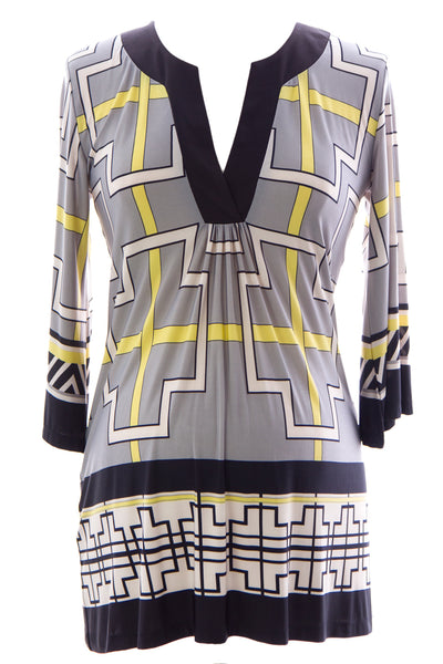 OLIAN Women's Multi Geometric Sandra Maternity Tunic O3489AD21 Sz S $118 NWT