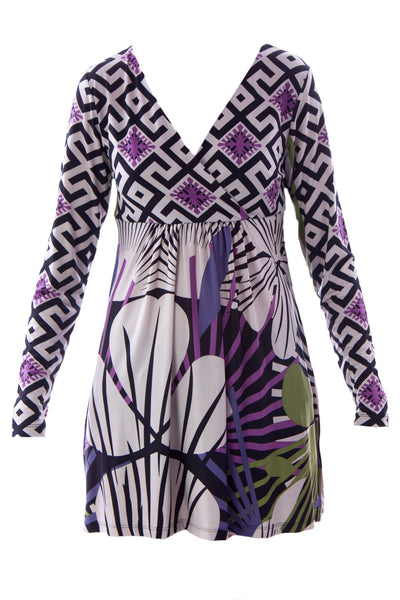 Olian Women's Crossover Maternity Babydoll Tunic X-Small Multicolor