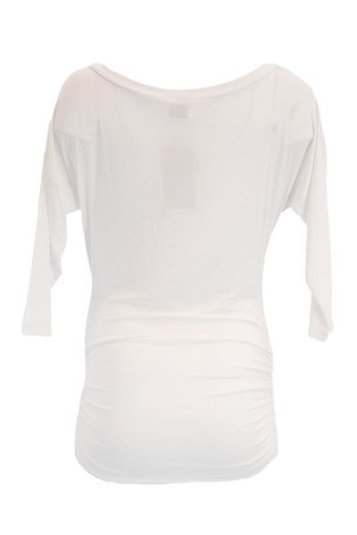 OLIAN Maternity Women's White Solid 3/4 Dolman Sleeve Tunic Top XS $98 NWT