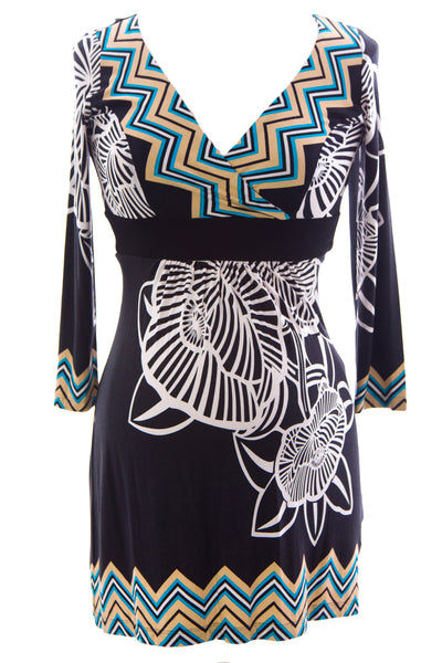 OLIAN Women's Multi Zig Zag Trim Gemma Maternity Tunic O3703AD02 Sz S $110 NWT