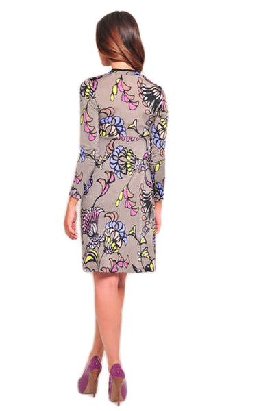 OLIAN Maternity Women's Grey Asian Floral Print Surplice Neck Dress $130 NEW