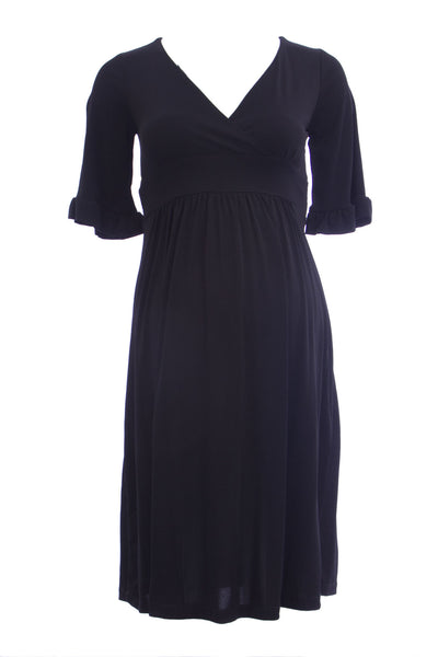 OLIAN Maternity Women's Ruffle Sleeve Surplice Neck Dress $130 NEW