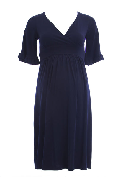 OLIAN Maternity Women's Ruffle Sleeve Surplice Neck Dress $130 NEW