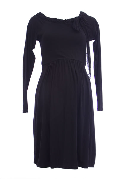 OLIAN Maternity Women's Bow Accent Long Sleeve Boat Neck Dress $148 NEW