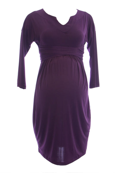 OLIAN Maternity Women's Sash Around Drop Shoulder Dress $148 NWT