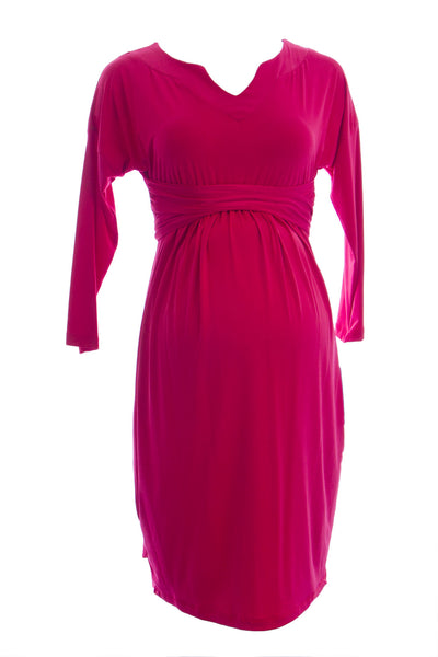 OLIAN Maternity Women's Sash Around Drop Shoulder Dress $148 NWT