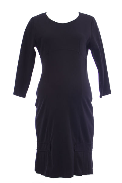 OLIAN Maternity Women's Pleated Hem Accent  3/4 Sleeve Dress $135 NWT