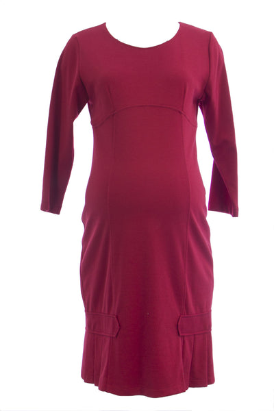 OLIAN Maternity Women's Pleated Hem Accent  3/4 Sleeve Dress $135 NWT
