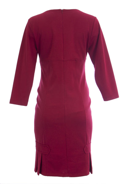 OLIAN Maternity Women's Pleated Hem Accent  3/4 Sleeve Dress $135 NWT