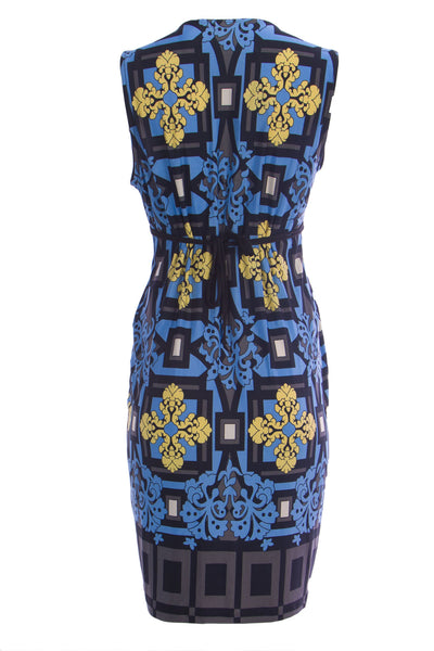 OLIAN Maternity Women's Blue Floral Print Plunging V-Neck Dress $143 NWT