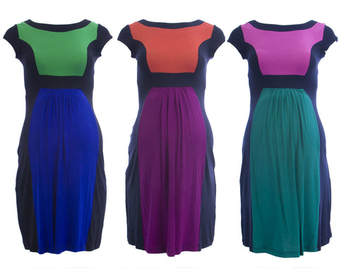 OLIAN Maternity Women's Margarette Colorblock Dress $145 NWT