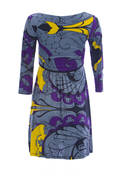 OLIAN Maternity Women's Floral Print 3/4 Sleeve Empire Waist Dress X-Small Gray