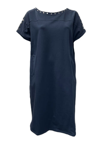 Marina Rinaldi Women's Navy Oblativo Jersey Dress NWT