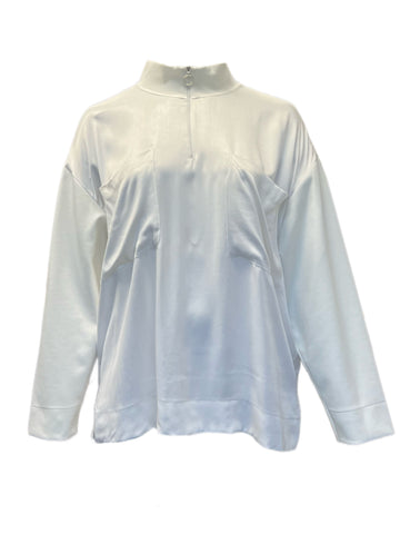 Marina Rinaldi Women's White Oblativo Jersey Sweatshirt NWT