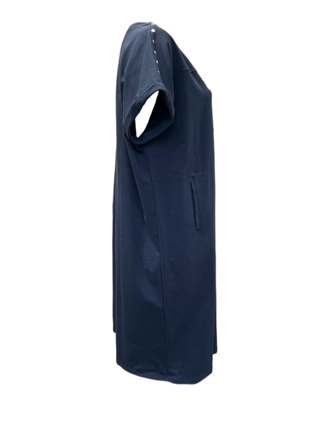 Marina Rinaldi Women's Navy Oblativo Jersey Dress NWT