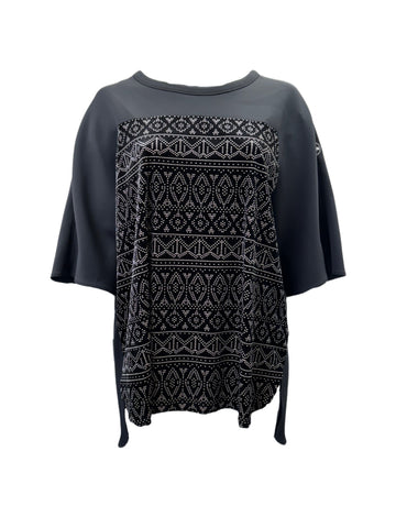 Marina Rinaldi Women's Black Oblioso Pullover Sweatshirt NWT