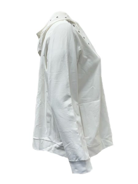 Marina Rinaldi Women's White Oboista Hooded Jersey Jacket NWT