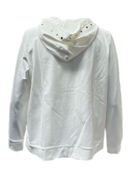 Marina Rinaldi Women's White Oboista Hooded Jersey Jacket NWT