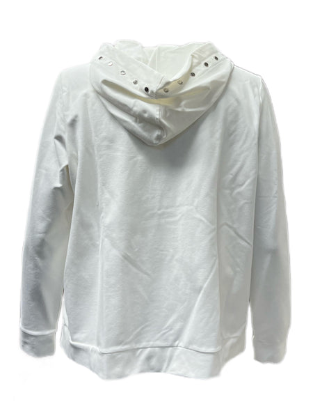 Marina Rinaldi Women's White Oboista Hooded Jersey Jacket NWT