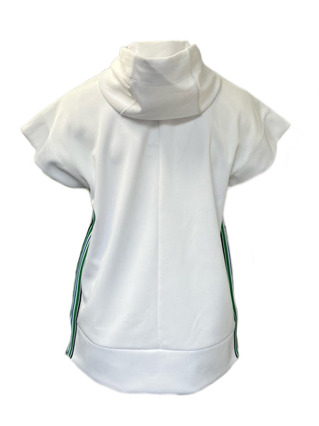 Marina Rinaldi Women's White Occulto Zipper Closure Sweatshirt Size M NWT