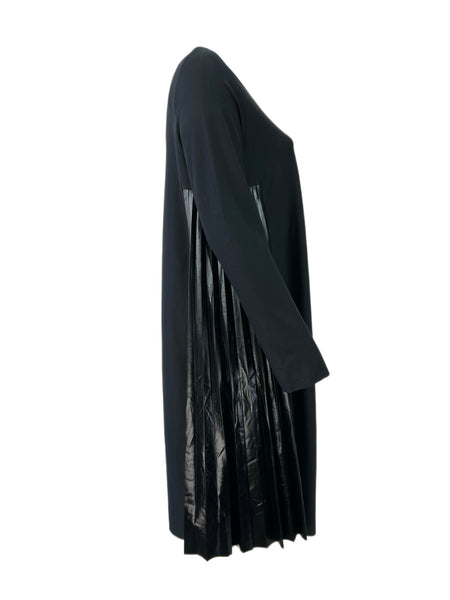 Marina Rinaldi Women's Nero Occupato Long Sleeve Jersey Dress NWT