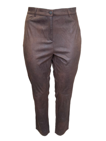 Marina Rinaldi Women's Brown Ocelot Straight Pants NWT