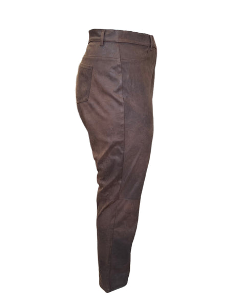 Marina Rinaldi Women's Brown Ocelot Straight Pants NWT