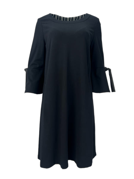 Marina Rinaldi Women's Black Ocra Flare Sleeve Jersey Dress Size S NWT