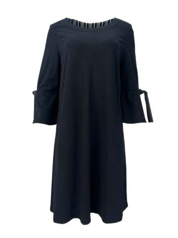 Marina Rinaldi Women's Black Ocra Flare Sleeve Jersey Dress Size S NWT