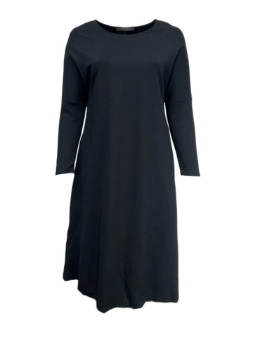 Marina Rinaldi Women's Nero Octopus Long Sleeve Jersey Dress NWT