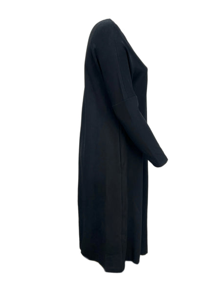 Marina Rinaldi Women's Nero Octopus Long Sleeve Jersey Dress NWT