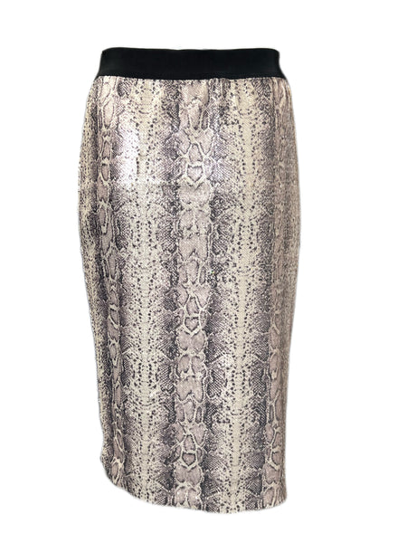 Marina Rinaldi Women's Brown Octopus Sequined Straight Skirt NWT