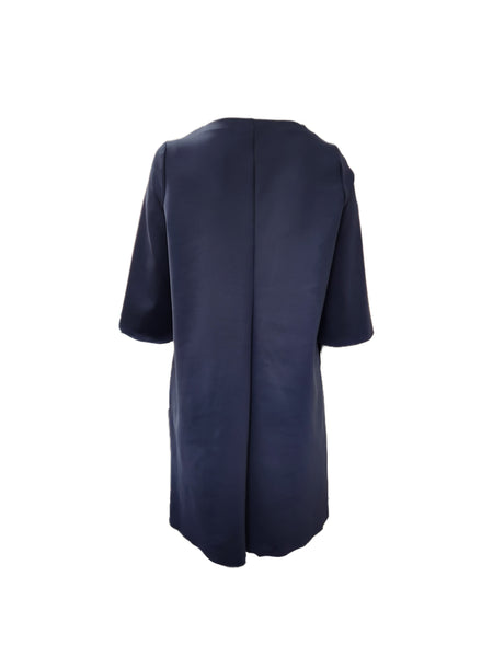 Marina Rinaldi Women's Navy Oculato Zipper Closure Shift Dress Size 20W/29 NWT