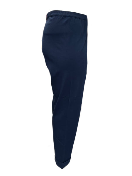 Marina Rinaldi Women's Navy Odette Straight Pants NWT