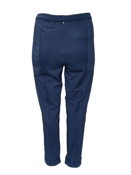 Marina Rinaldi Women's Navy Odette Straight Pants NWT