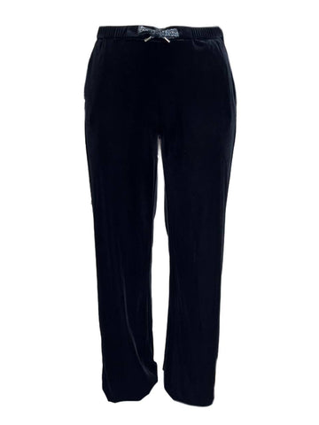 Marina Rinaldi Women's Black Odometro Velour Pants NWT