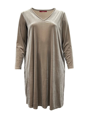 Marina Rinaldi Women's Beige Offrire Velour Dress NWT