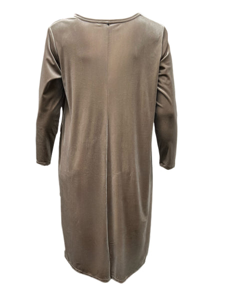 Marina Rinaldi Women's Beige Offrire Velour Dress NWT