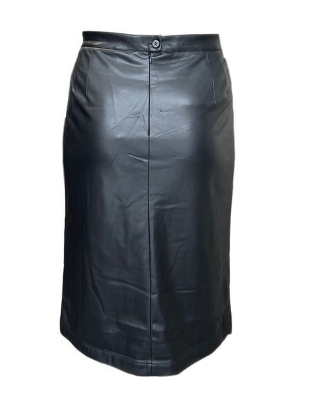 Marina Rinaldi Women's Black Offset Straight Skirt NWT