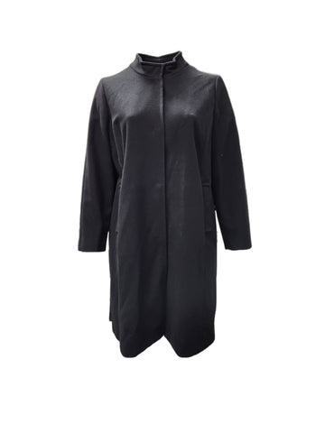 Marina Rinaldi Women's Black Oggi Button Closure Coat NWT