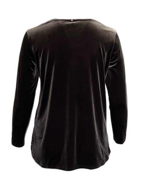 Marina Rinaldi Women's Black Ohio Velour Sweatshirt NWT