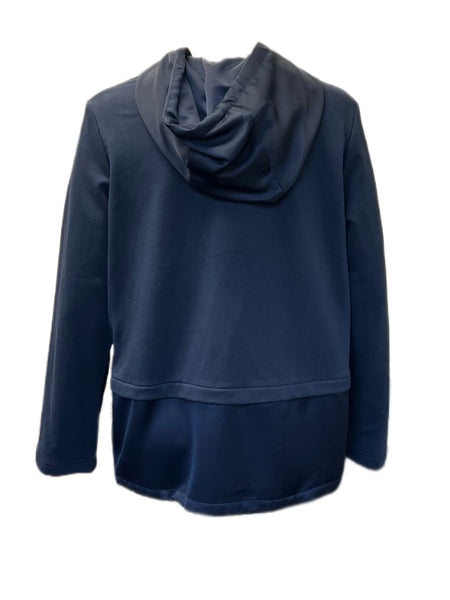 Marina Rinaldi Women's Blue Oil Hooded Jersey Jacket Size XL NWT